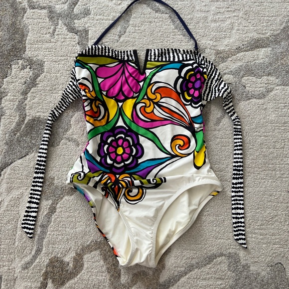 Revolve Trina Turk Aquarius Bandeau Swimsuit - Picture 2 of 7